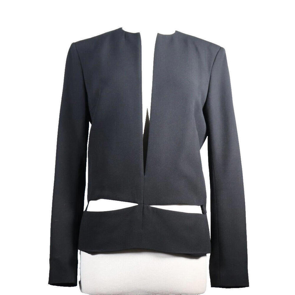 Haider Ackermann Women's Size 40 Small Black Cut Out Blazer Jacket Long Sleeve
